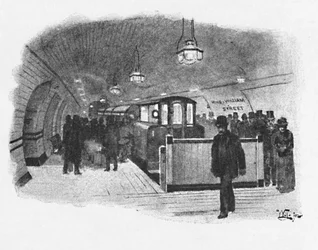 Elektrischer Bahnhof City und South London, King William Street, 1891