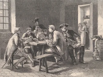 Soldaten beim Kartenspielen, aus Illustrated London News