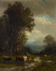 Landschaft mit Vieh