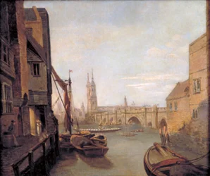 London Bridge von Pepper Alley Stairs, 1788