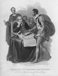 Barclays Wörterbuch, Wort: Edward, Der Earl Of Warren zeigt Titel zu seinen Besitztümern