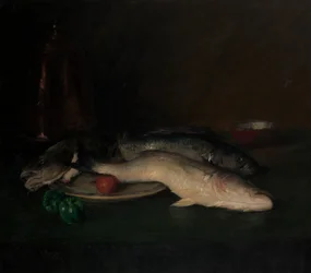 Stillleben: Fisch, um 1908