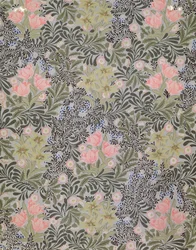 Tapetendesign mit Tulpen, Gänseblümchen und Geißblatt