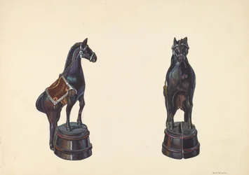 Pferd auf Fassbank, ca. 1938
