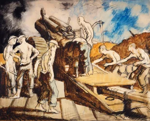 Die Haubitze im Einsatz, um 1917
