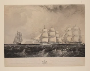 Dieser Druck zeigt das Ostindien-Schiff 