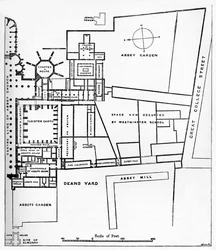 Plan der Benediktinerabtei von Westminster, ca. 1897