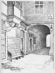 Der Eingang zur Sprecherkammer, wie er vor dem Brand aussah, um 1897