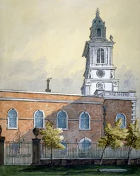 Kirche St. Botolph ohne Bishopsgate, City of London, ca. 1815