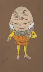 Humpty-Dumpty-Kostümentwurf für Alice im Wunderland, 1915