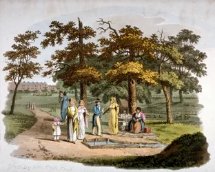 Ansicht eines Trinkbrunnens, Hyde Park, Westminster, London, 1812
