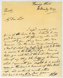 Brief von William Pitt dem Jüngeren, Oktober 1790