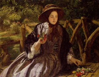 Gartenblumen machen einen Strauß, 1855-1856