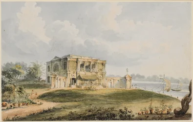 Ansicht des Hauses von Charles Prinsep, Ishura am Hooghly-Fluss
