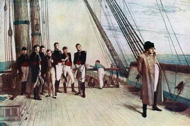 Napoleon an Bord der Bellerophon, 1815