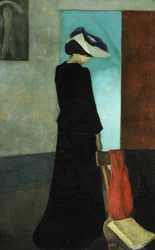 Innenraum (Dame mit Hut)