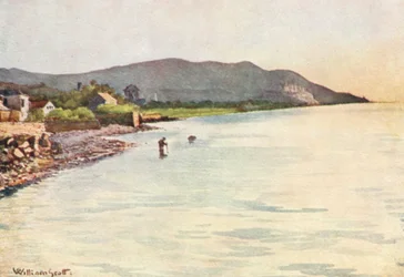 Am Ufer, Diano Marina, Cervo in der Ferne