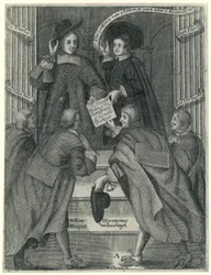 Das Einreichen einer Petition an den englischen Staatssekretär, ca. 1654
