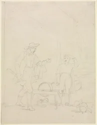 Wer wird den Schleifstein drehen, um 1850