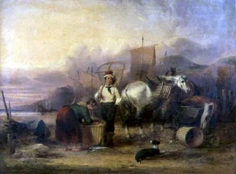 Fischerleute am Strand