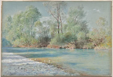 Traunstein Fluss auf dem Weg nach Empfig, Bayern