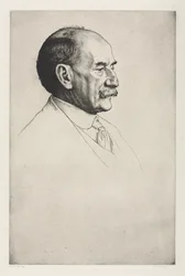 Thomas Hardy, nach rechts blickend