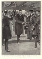 Mr. Chamberlains Abreise nach Südafrika, an Bord der Good Hope