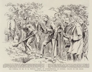 Die Beerdigung von Mr. W.H. Wrench, Konsul in Konstantinopel, in Scutari, Grabfüllung