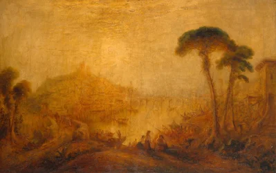 Altertümliche Landschaft mit Gestalten