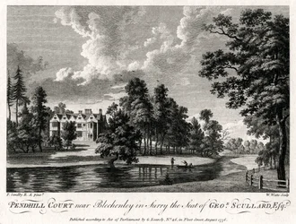 Pendhill Court bei Bletchenley in Surry, Sitz von George Scullard, 1776