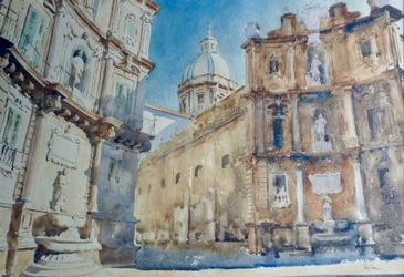 572 Schatten am späten Nachmittag - Palermo, Quattro Canti