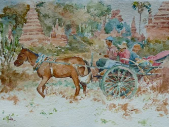 924 Eine Fahrt um die Tempel, Bagan
