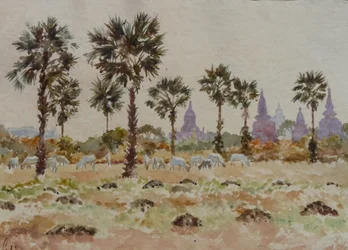 Blaue Kühe und Palmettos