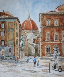 Piazza SS Annunziata, nach dem Wolkenbruch