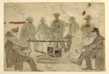 Lagerfeuer mit Soldaten, 1862