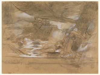 Schiffsdeck mit zwei Frauen, möglicherweise 15. Juli 1886