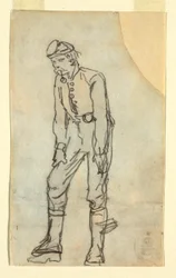 Soldat mit Pfeife im Mund, 1862