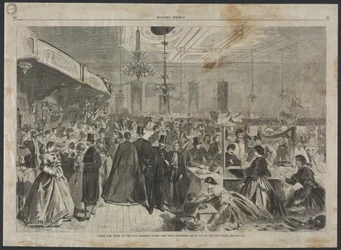 Großer Jahrmarkt in den City Assembly Rooms, New York, Dezember 1861, zur Unterstützung der Stadtarmen
