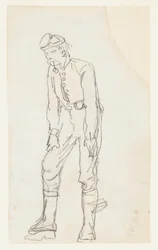 Soldat mit Pfeife im Mund