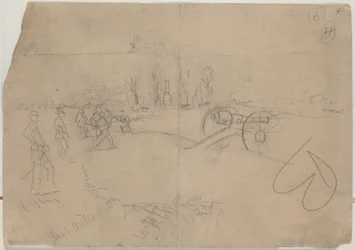 Soldaten und Kanone [verso]