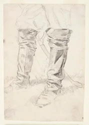 Studie der Stiefel eines Kavallerieoffiziers