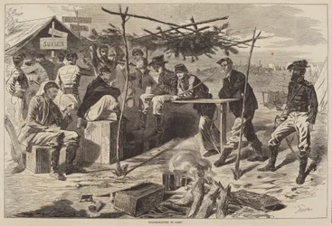 Thanksgiving im Lager, veröffentlicht 1862