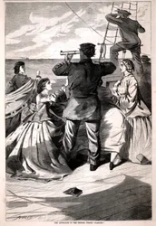 Das Herannahen des britischen Piraten "Alabama", aus Harper