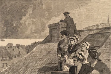 Die Schlacht von Bunker Hill - Beobachtung des Kampfes von Cobb