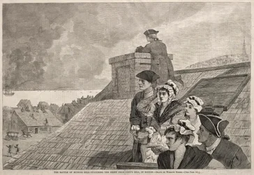 Die Schlacht von Bunker Hill - Beobachtung des Kampfes von Copps Hill in Boston, 1875