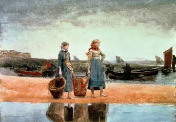 Zwei Mädchen am Strand, Tynemouth, 1891