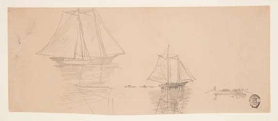 Zwei Schoner und Dories