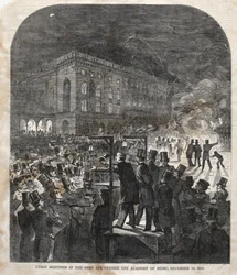 Gewerkschaftstreffen im Freien vor der Musikakademie