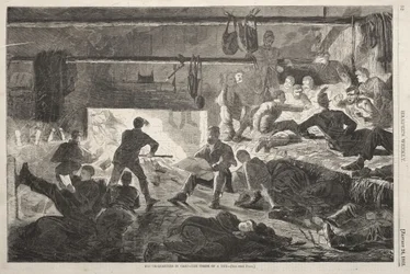 Winterquartiere im Lager - Das Innere einer Hütte