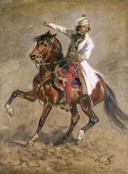 General Tadeusz Kościuszko (1746-1817) zu Pferd, Skizze für „Das Panorama von Racławice“, 1893